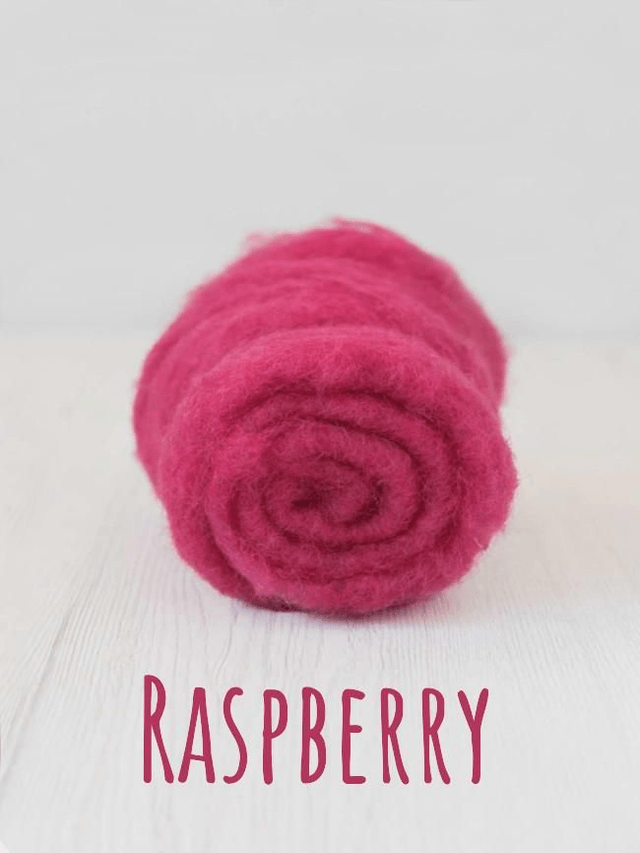 Carded wool for Needle Felting Maori DHG Carded Batt - Raspberry