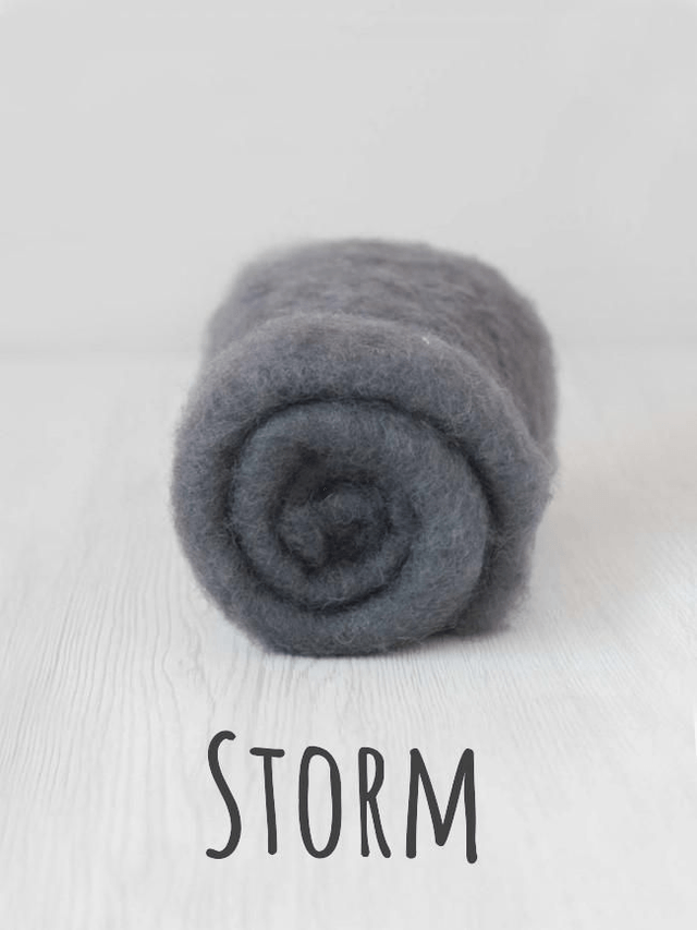 Carded wool for Needle Felting Maori DHG Carded Batt - Storm