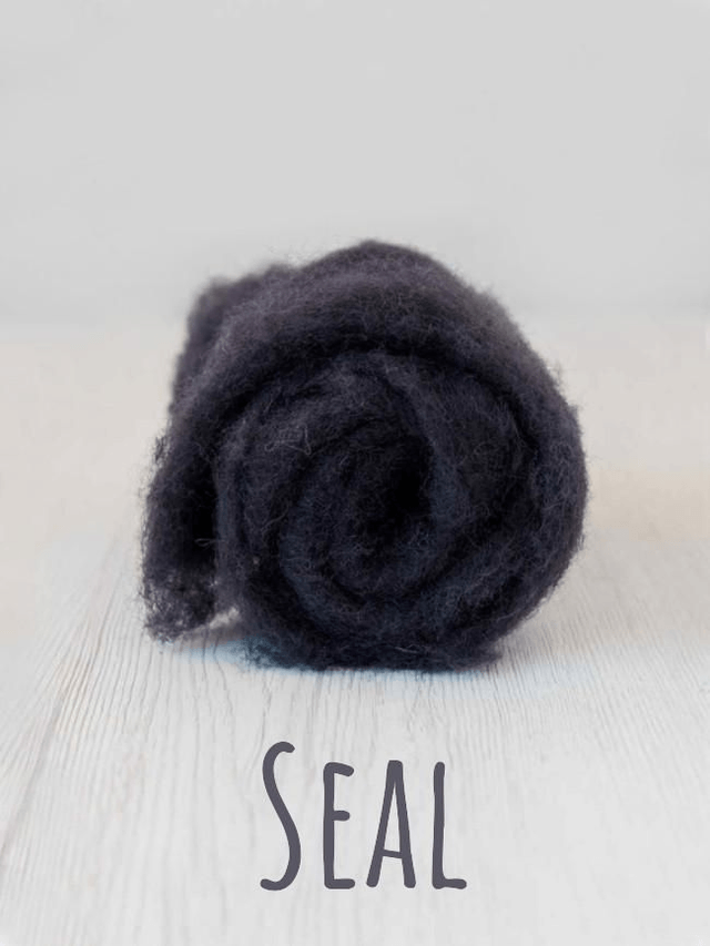 Carded wool for Needle Felting Maori DHG Carded Batt - Seal