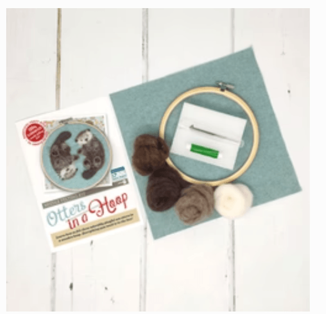 Otters in a Hoop Needle Felt Craft Kit