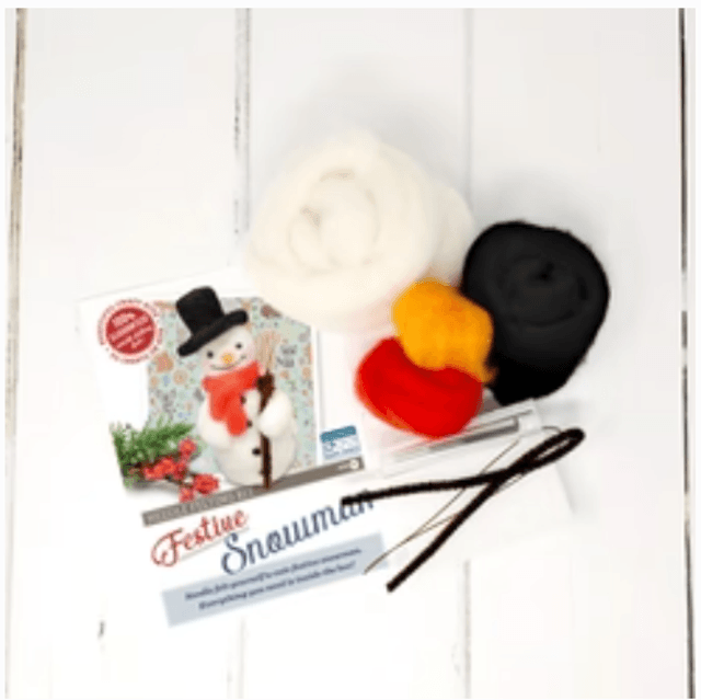 Festive Snowman Needle Felting Craft Kit
