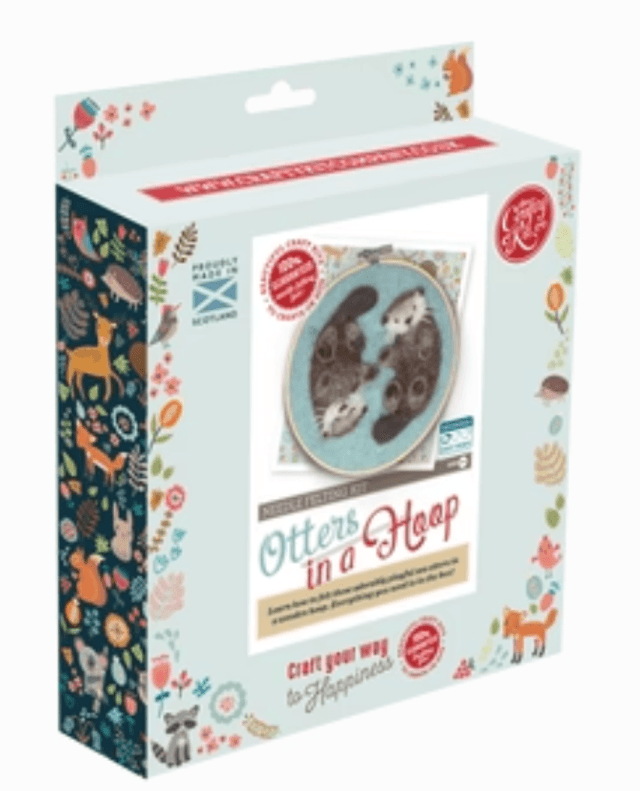 Otters in a Hoop Needle Felt Craft Kit