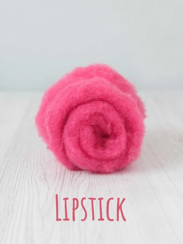 Carded wool for Needle Felting Maori DHG Carded Batt - Lipstick