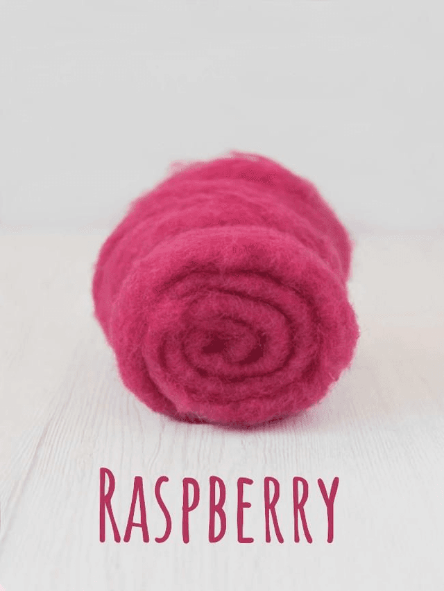 Carded wool for Needle Felting Maori DHG Carded Batt - Raspberry