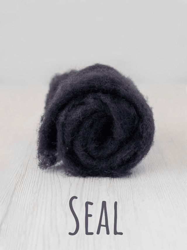 Carded wool for Needle Felting Maori DHG Carded Batt - Seal