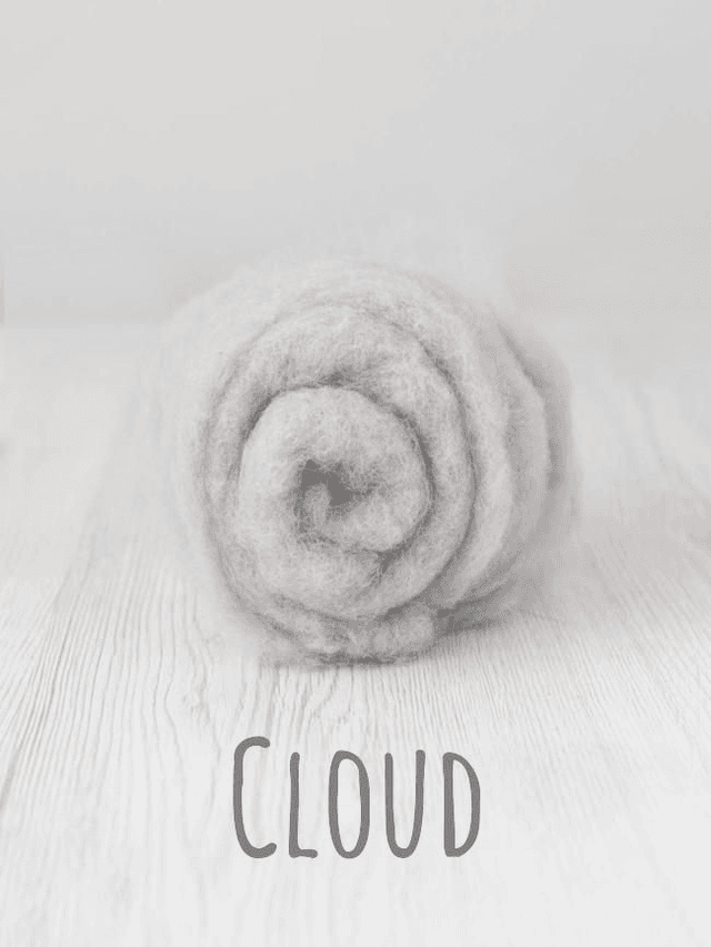 Carded wool for Needle Felting Maori DHG Carded Batt - Cloud