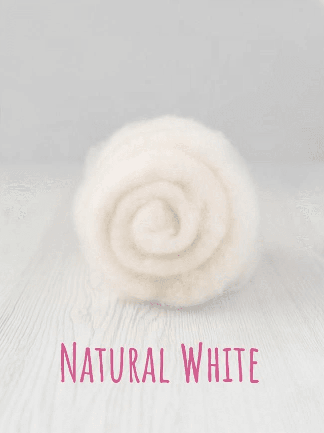 Carded Wool for Needle Felting Maori DHG - Natural White