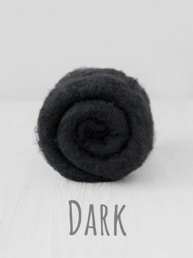 Carded wool for Needle Felting Maori DHG Carded Batt - Dark